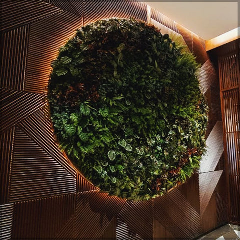 Round Shaped Greens Wall Decor