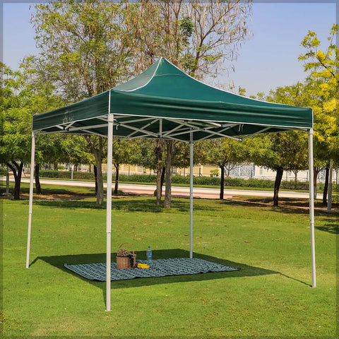 Heavy duty pop up canopy tent dark green with folding design for easy transport