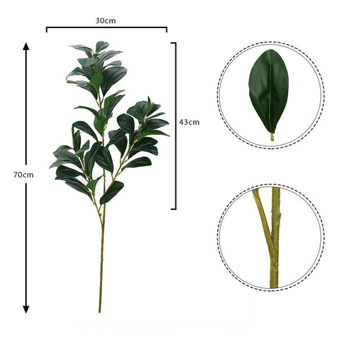 Artificial Rubber Leaf Branch-Rubberleaf-001