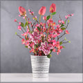 Trendy stripe design plastic flower pot