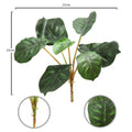 Realistic Artificial Alocasia Baginda Plant Bunch in Elegant Planters