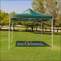 Waterproof shelter with rust-resistant iron frame and heavy-duty polyester fabric in dark green