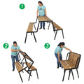 outdoor folding bench table