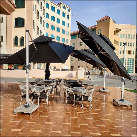 3.5m x 3.5m Outdoor Cantilever Square Umbrella with 120kg Marble Base