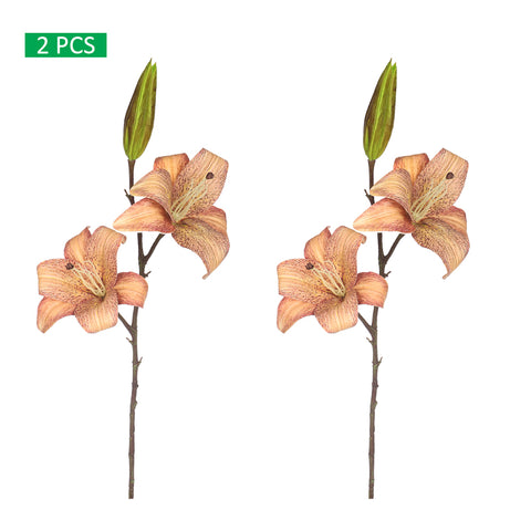 2 pcs 3heads Nearly Natural Lily Flower