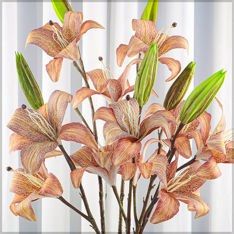 2 pcs 3heads Nearly Natural Lily Flower