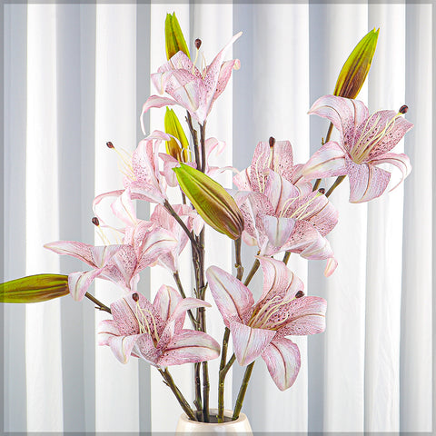 3 heads Nearly Natural Lily Flower