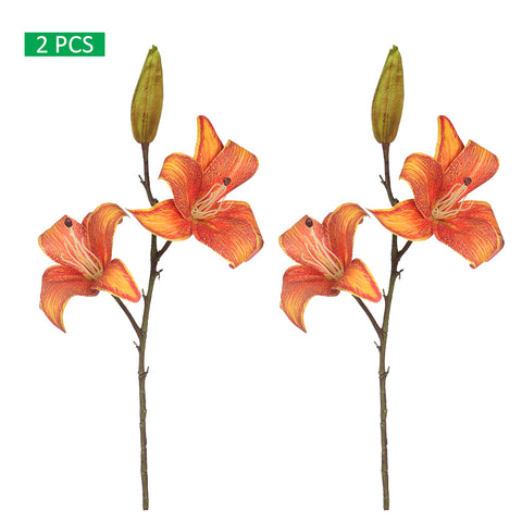 2 pcs 3heads Nearly Natural Lily Flower