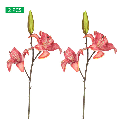 2 pcs 3heads Nearly Natural Lily Flower