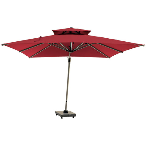 3m x 3m Cantilever Parasol Umbrella with 80kg Marble Base