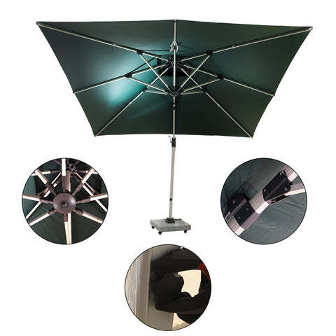 3m x 3m Cantilever Parasol Umbrella with 80kg Marble Base