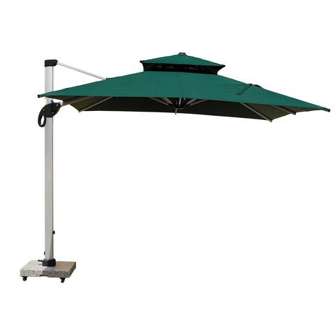 3m x 3m Cantilever Parasol Umbrella with 80kg Marble Base