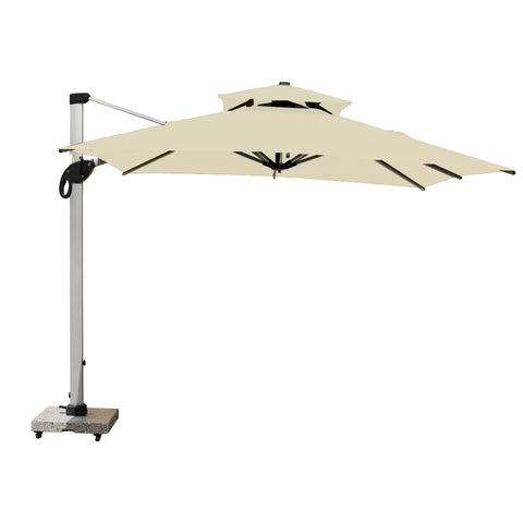 3m x 3m Cantilever Parasol Umbrella with 80kg Marble Base