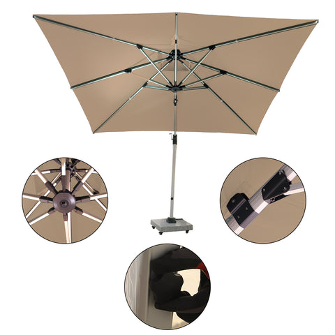 3m x 3m Cantilever Parasol Umbrella with 80kg Marble Base