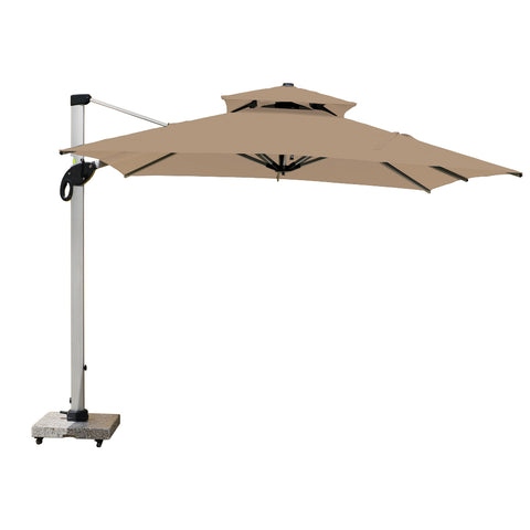 3m x 3m Cantilever Parasol Umbrella with 80kg Marble Base