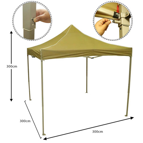 Portable canopy tent providing shade at a backyard picnic