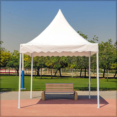 Water-resistant white shelter tent for various occasions