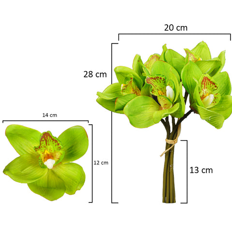 5 Heads Of Artificial Cymbidium Orchid Flower