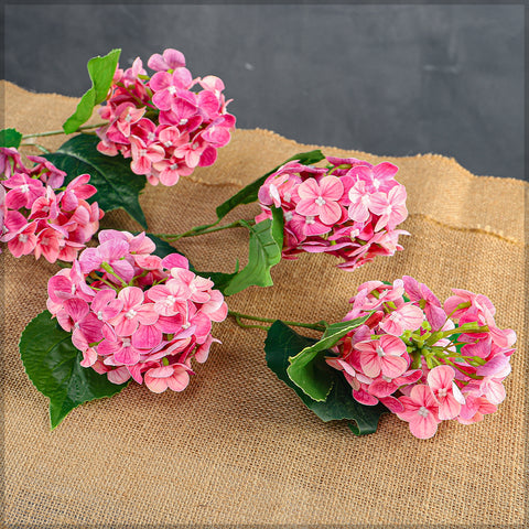 5 heads Real Touch Hydrangea Flower Stem