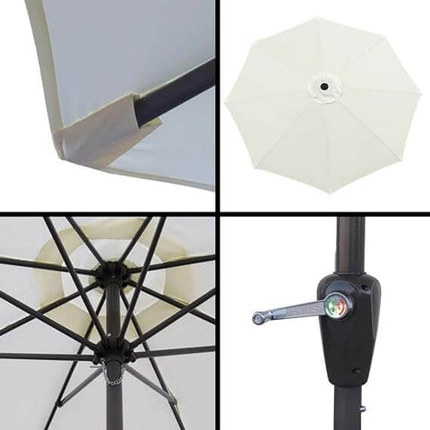 Sturdy patio umbrella for wind with tilting feature