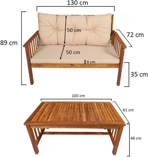 Modern garden lounge set with cushions