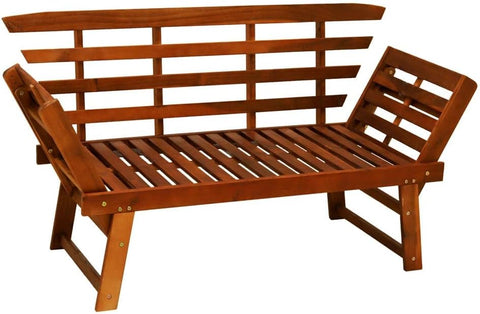 Sturdy acacia wood outdoor sofa for comfortable garden seating