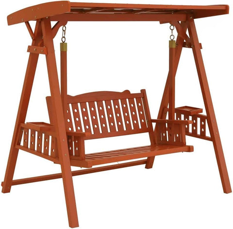 Expertly crafted with high quality cedar wood, this 2-seater swing bench adds a touch of elegance to any outdoor space. 