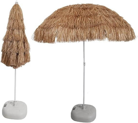 Sustainable straw umbrella for sun protection