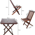 Dining table and chairs set of 3 in solid wood for outdoor use