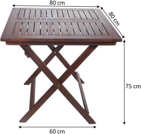 Portable wooden folding table for easy storage and mobility