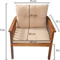 Wooden garden lounge set with cushions