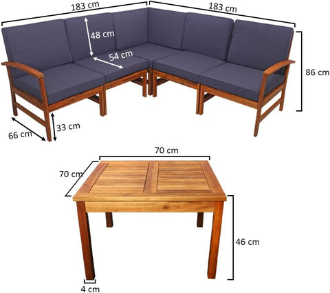 Comfortable 5 seater sectional sofa with cushions