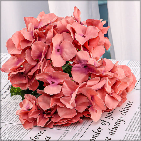 2 bunches 5 heads Silk Hydrangea Flower