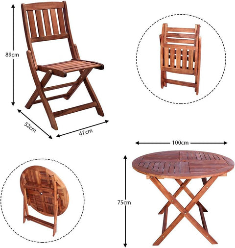 5-piece acacia wood furniture set, ideal for garden and patio