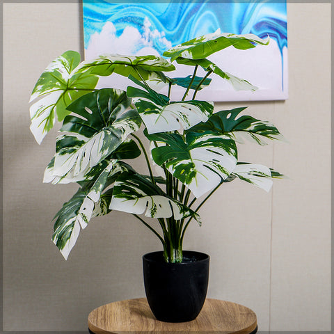 Compact Artificial Monstera Plant for Living Room