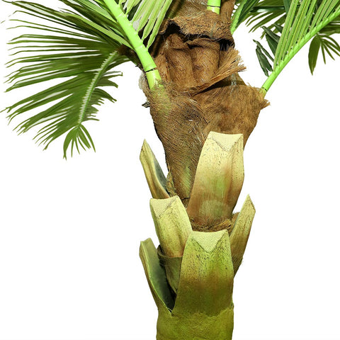 Fake coconut palm tree in a decorative pot for home decor