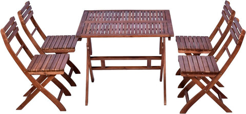 Acacia wood bistro set for patio with comfortable seating