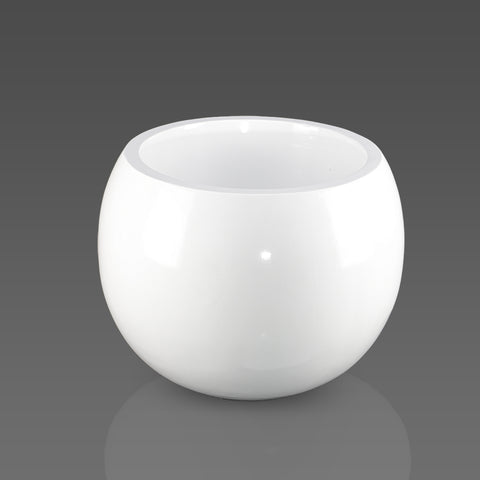 White Shiny Round Planter