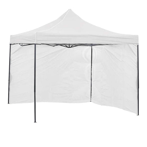 Pop up tent with sides offering weatherproof protection