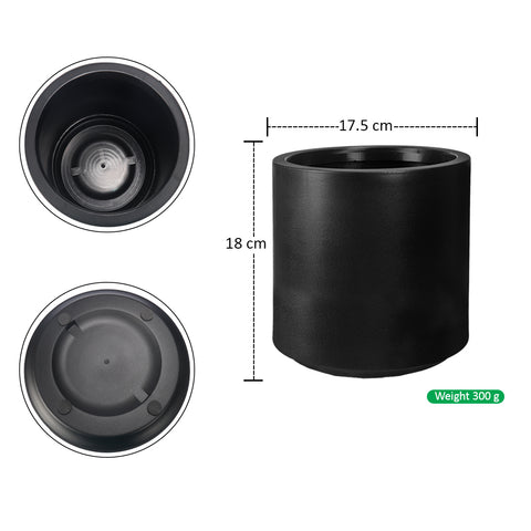 Modern black decorative plastic plant pot 