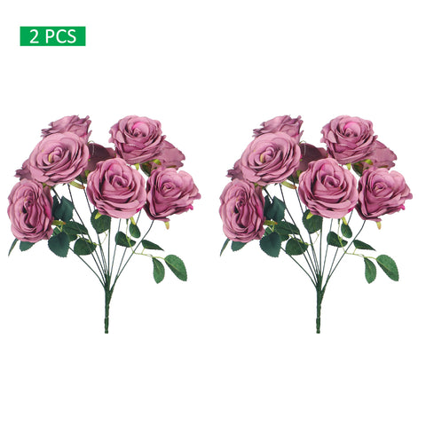 Silk Fake Rose Flower Purple & Dark-Purple-XT353