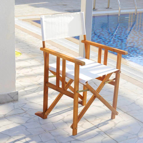 Outdoor wood fabric folding chair made of natural bamboo