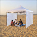 Heavy duty pop up tent with sidewalls for event protection