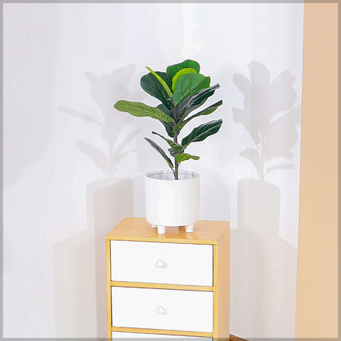 Decorative artificial fiddle leaf fig plant for modern spaces