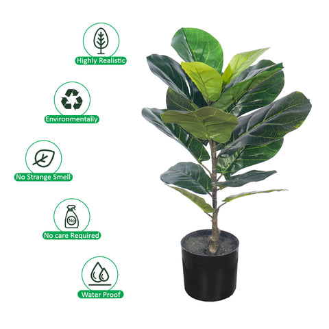 Lifelike artificial fiddle leaf fig plant for stylish interiors