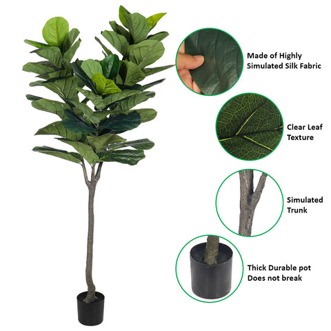 Large artificial fiddle leaf fig plant