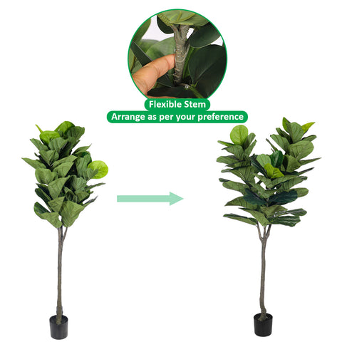 Decorative faux fiddle leaf fig tree