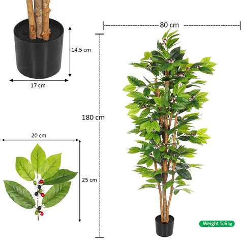 Lifelike artificial coffee plant for home and office