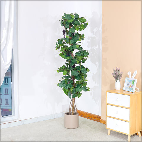 Decorative faux grape plant for stylish living rooms