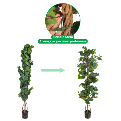 Lifelike artificial grape plant for home and office